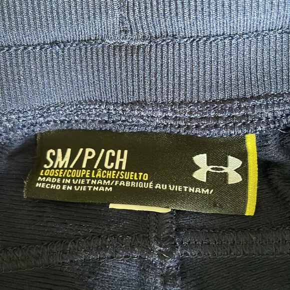 Men’s size small lightly fleece lined joggers in dark blue under armor - Picture 4 of 4